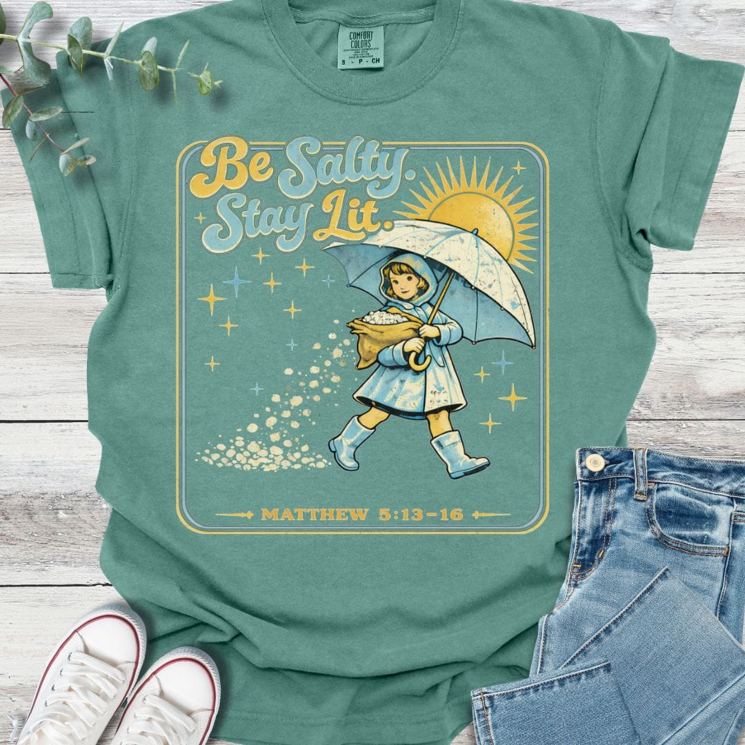 Salty T-shirt in Light Green - Christian graphic tee
