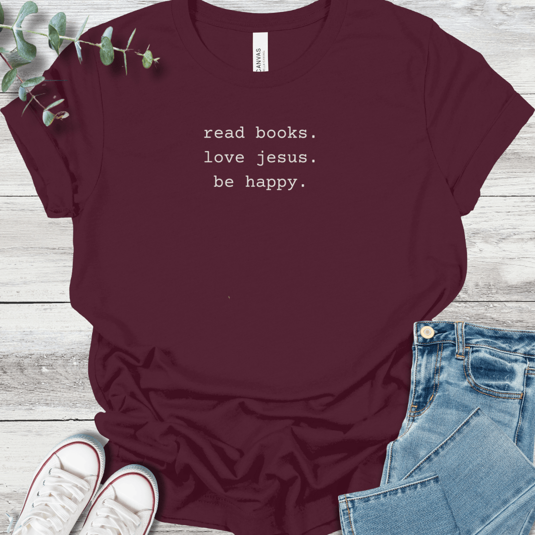 Contentment T-Shirt in Maroon - Christian graphic tee