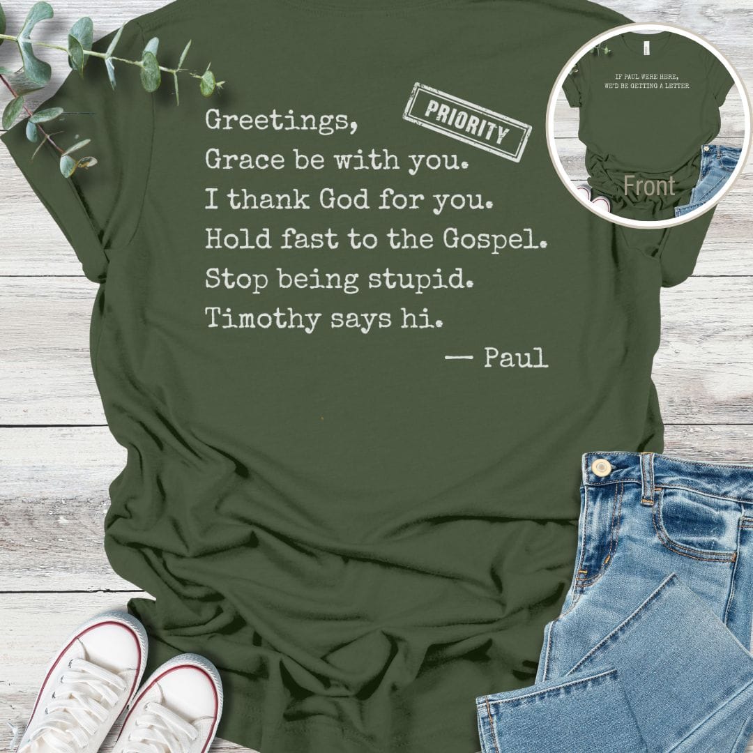 Pure Paul Special Edition T-Shirt in Military Green - Christian graphic tee