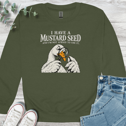 Mustard Seed Power Sweatshirt - Christian graphic sweatshirt