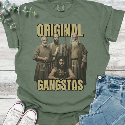 God's Original Gangstas T-Shirt in Moss - Christian graphic tee
