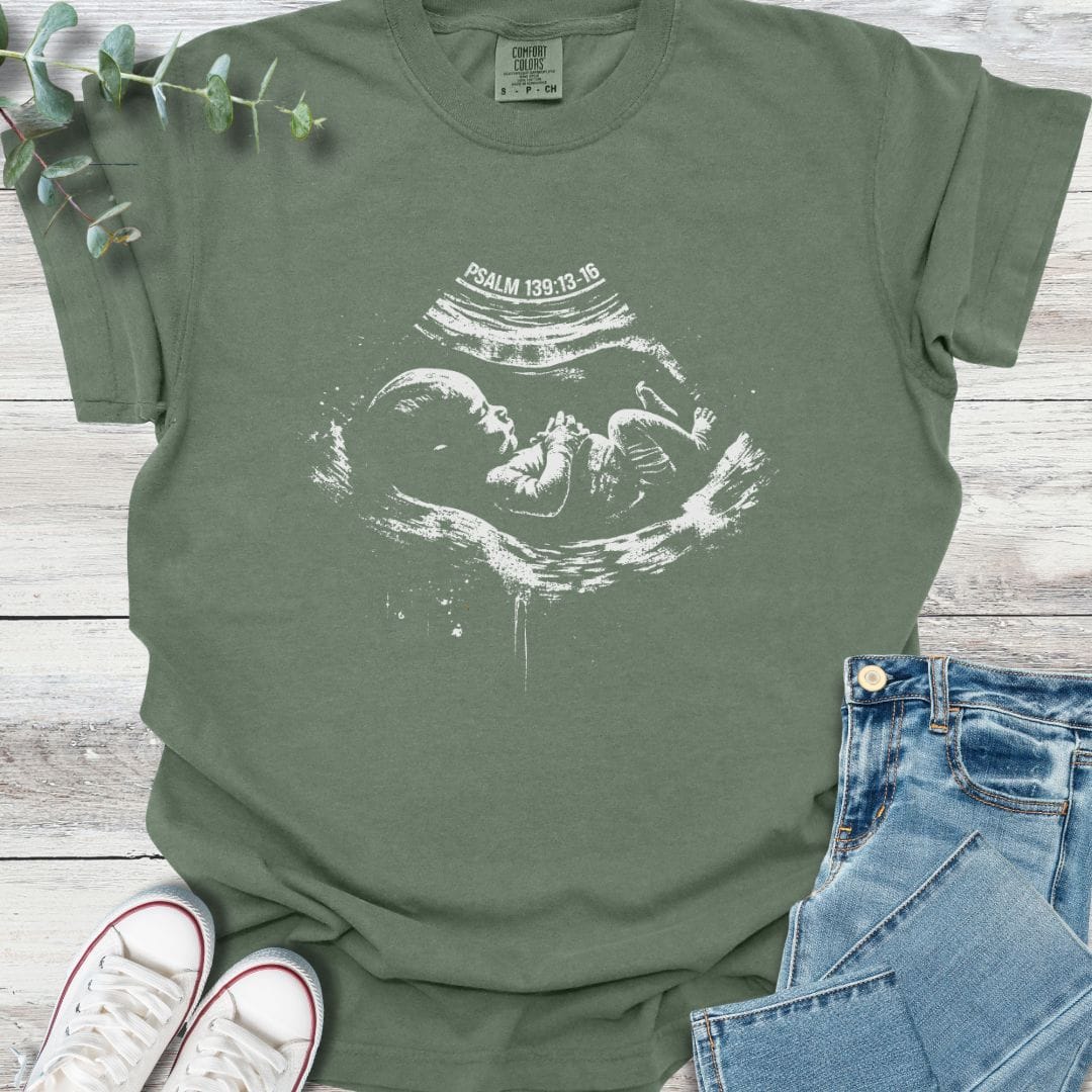 Fearfully Made T-shirt in Moss - Christian graphic tee