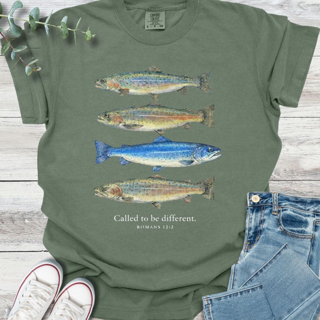 Be Different T-Shirt in Moss - Christian graphic tee