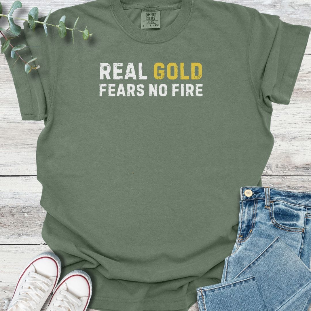 Real Gold T-shirt in Moss - Christian graphic tee