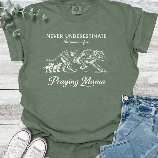 Prayer Mama T-Shirt in Moss - Christian graphic tee