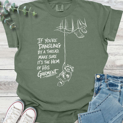 Hanging On T-Shirt in Moss - Christian graphic tee