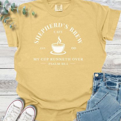 Shepherd's Brew T-shirt in Mustard - Christian graphic tee