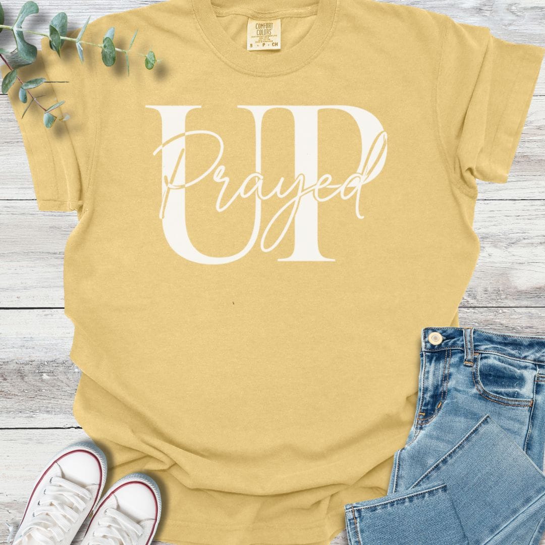 Well Prayed T-shirt in Mustard - Christian graphic tee