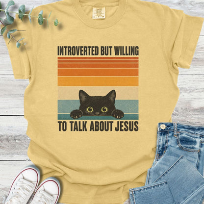 Introverted Cat T-shirt - Christian graphic tee