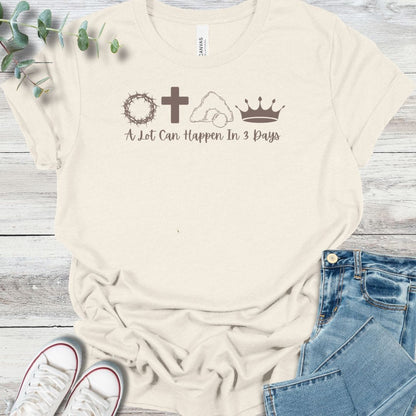 Three Days T-Shirt in Natural - Christian graphic tee