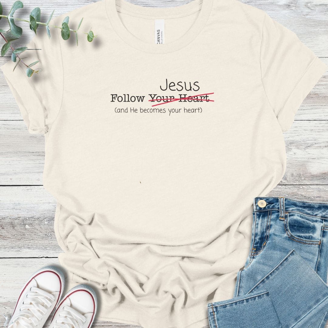 Follow T-Shirt in Natural - Christian graphic tee