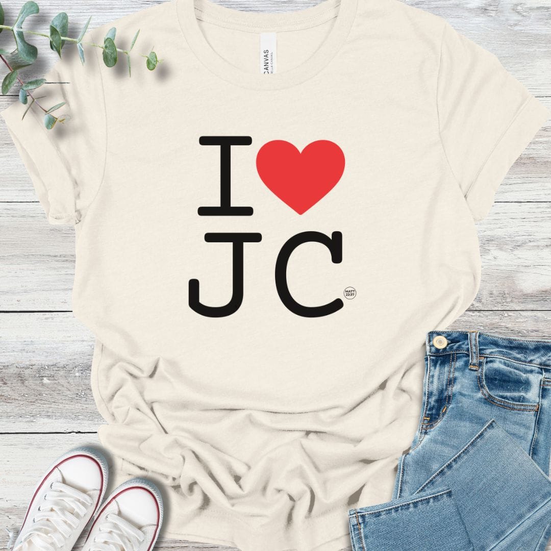 I Heart T-Shirt in Natural - Christian graphic tee