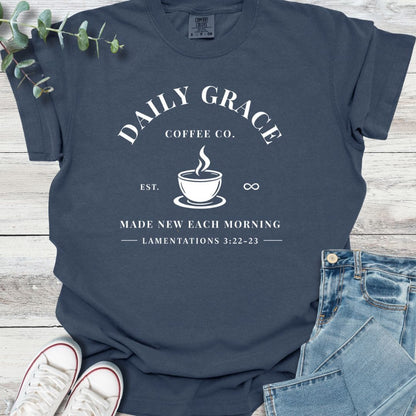 Daily Grace T-shirt in Navy - Christian graphic tee