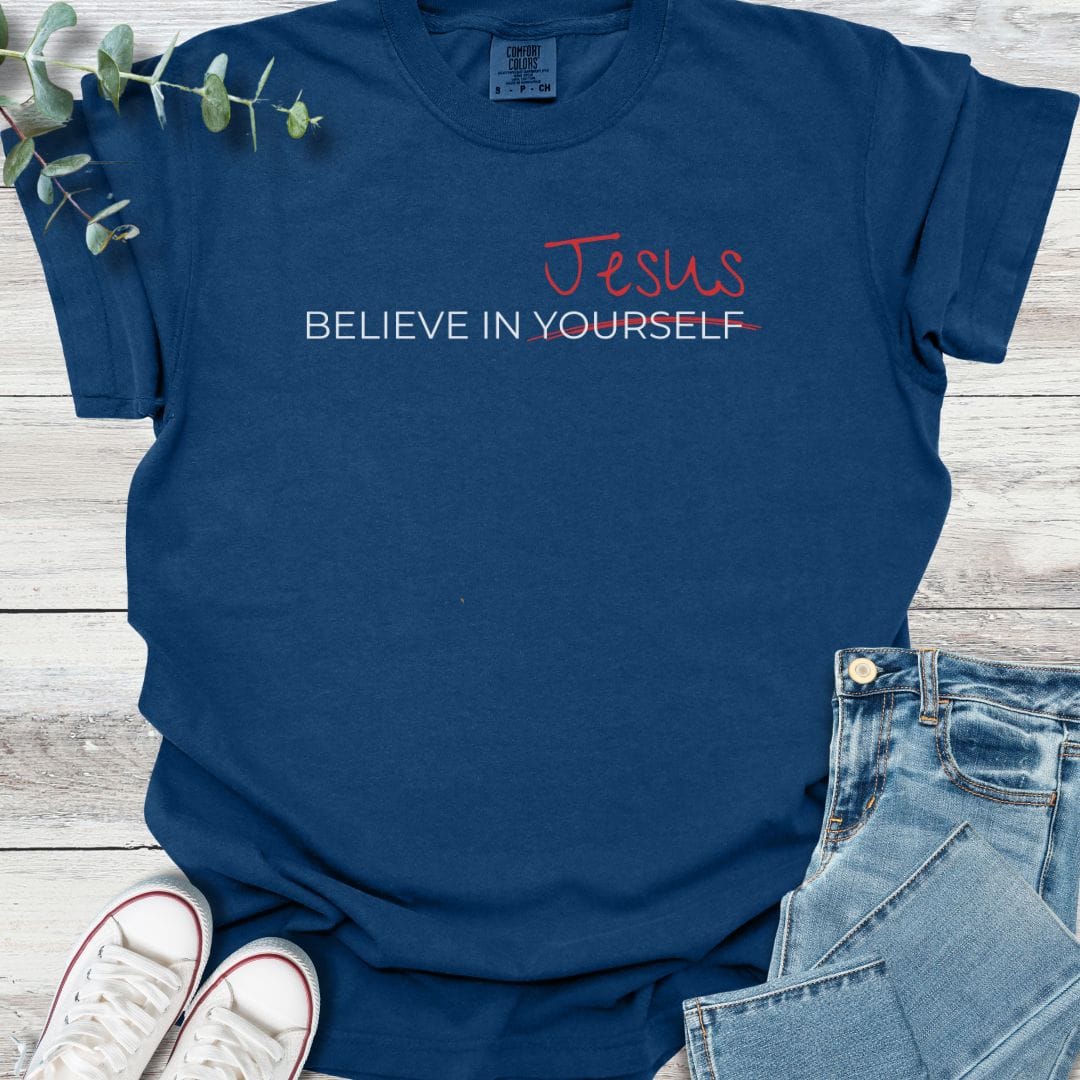 Believe Better T-Shirt in Navy - Christian graphic tee