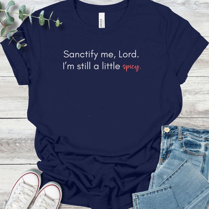 Spicy T-Shirt in Navy - Christian graphic tee
