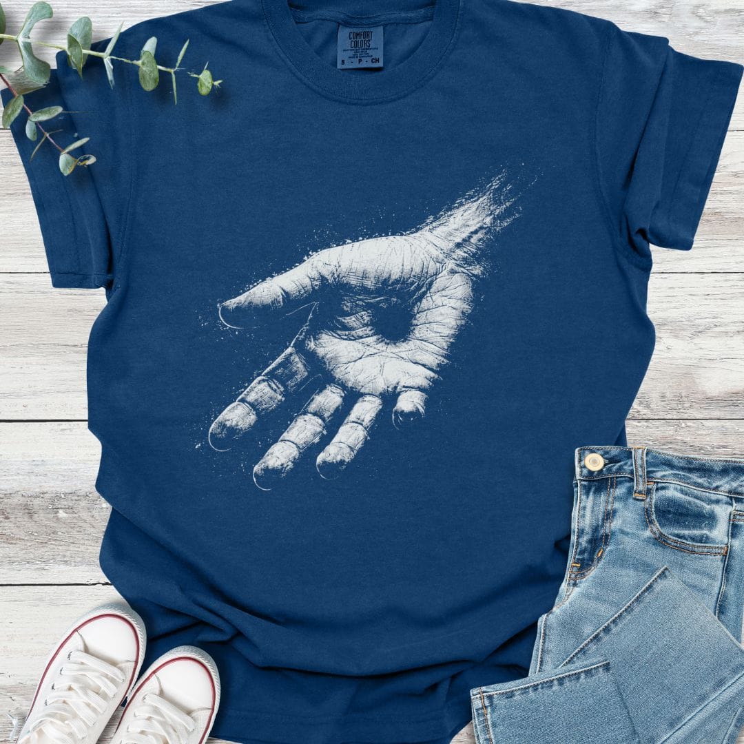 Nail Scarred Hand T-Shirt in Navy - Christian graphic tee