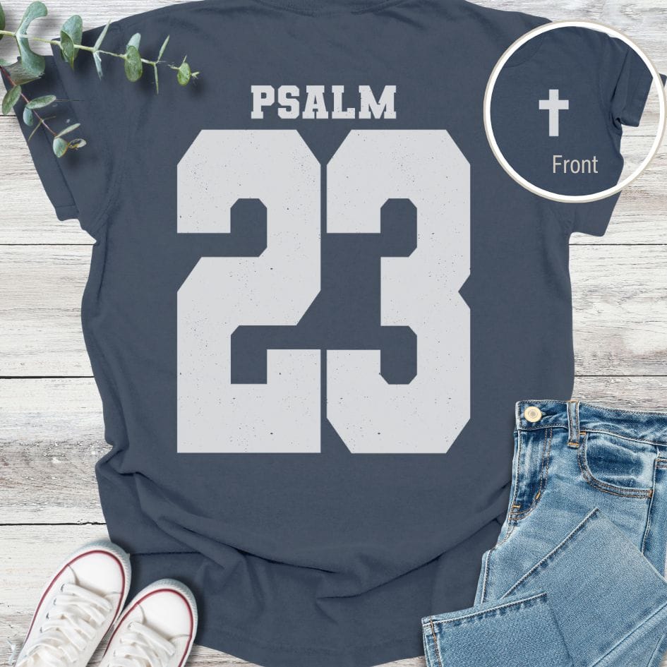 Psalm 23 Special Edition T-shirt in Navy - Christian graphic tee