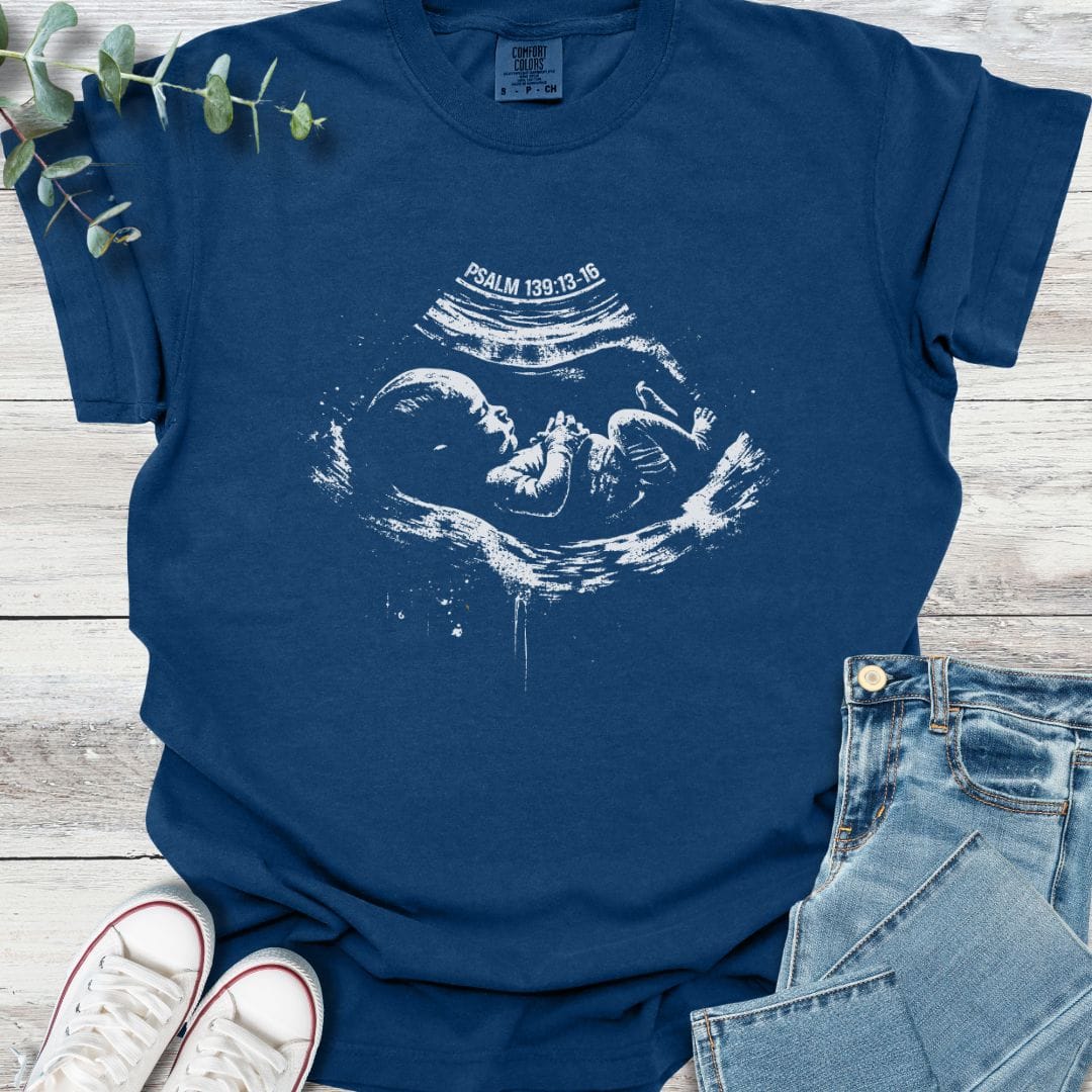 Fearfully Made T-shirt in Navy - Christian graphic tee