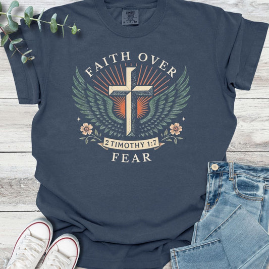 Faith Forward T-Shirt in Navy - Christian graphic tee