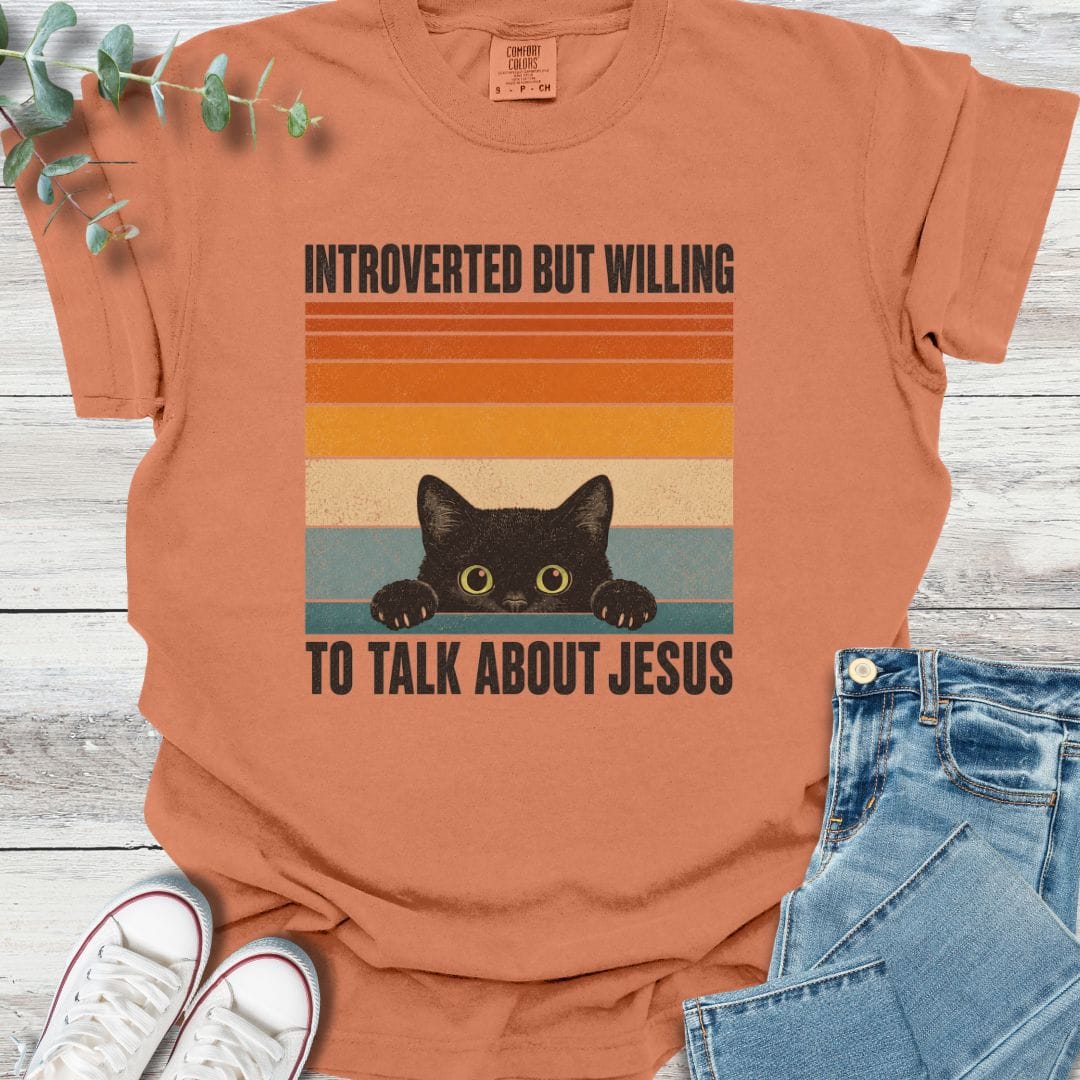 Introverted Cat T-shirt - Christian graphic tee