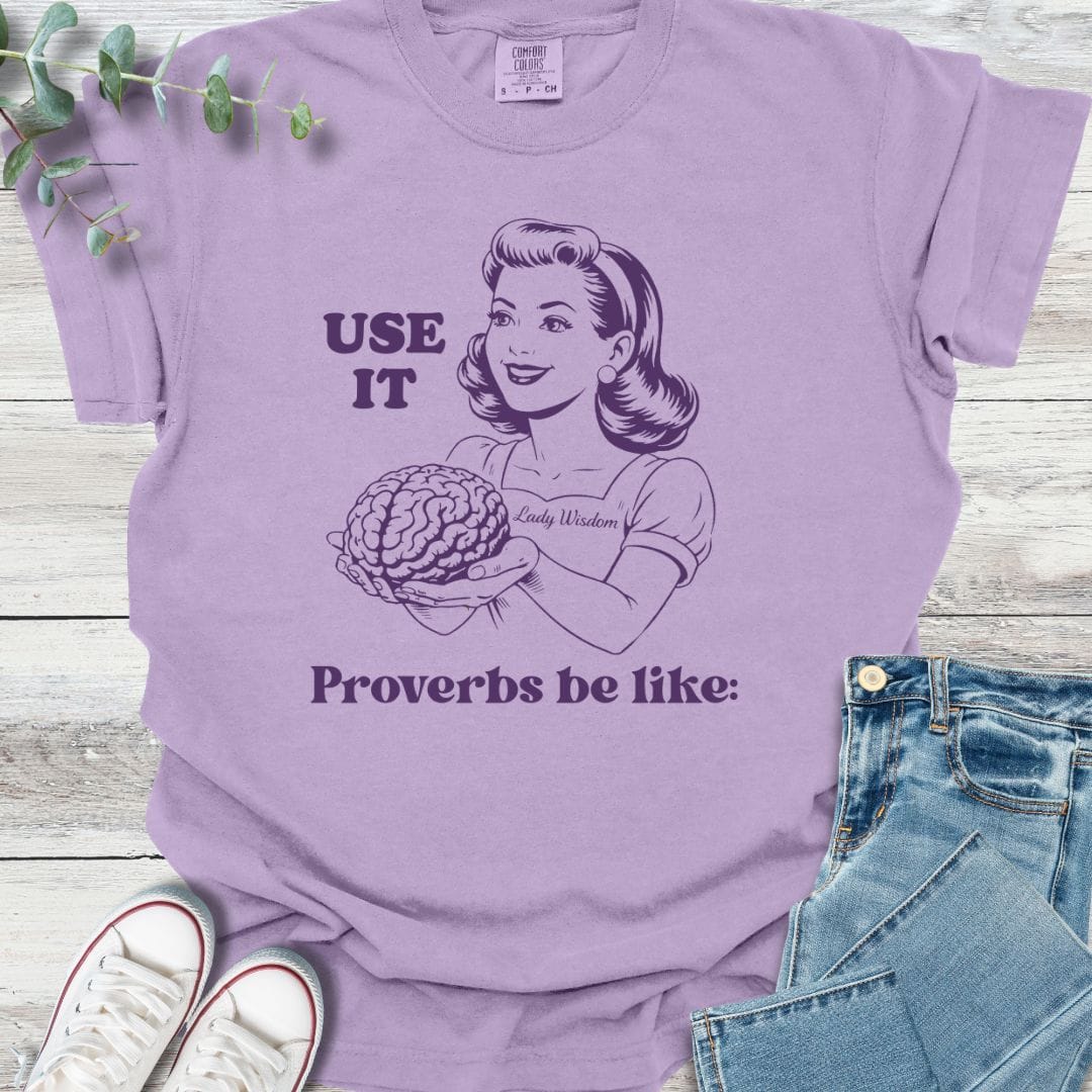 Lady Wisdom T-shirt in Orchid - Christian graphic tee