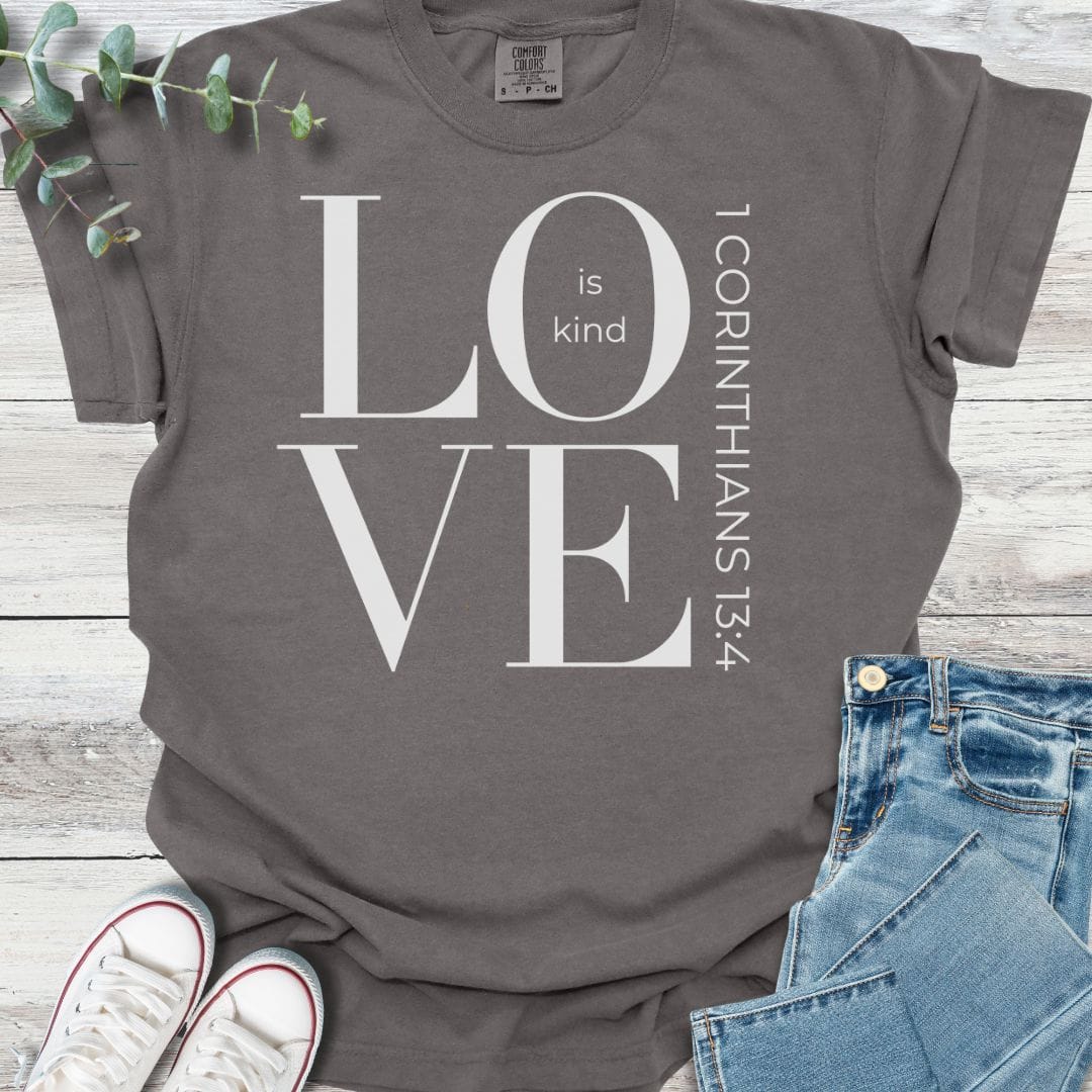 Love Is Kind T-shirt in Pepper - Christian graphic tee