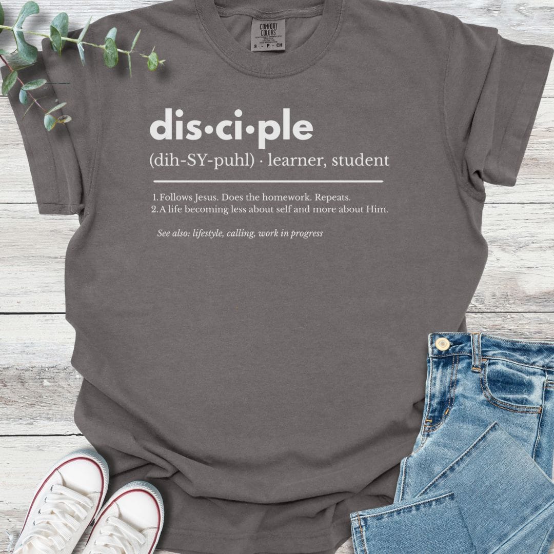Disciple Definition T-shirt in Pepper - Christian graphic tee