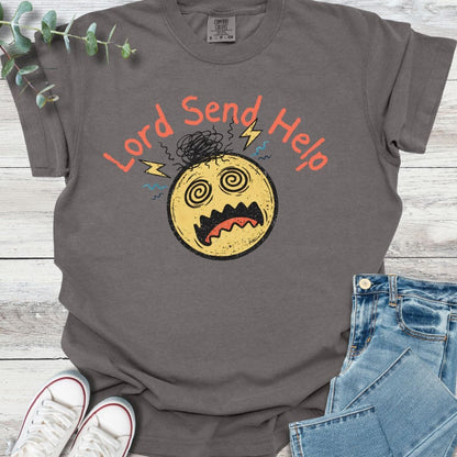 Send Help T-Shirt in Pepper - Christian graphic tee