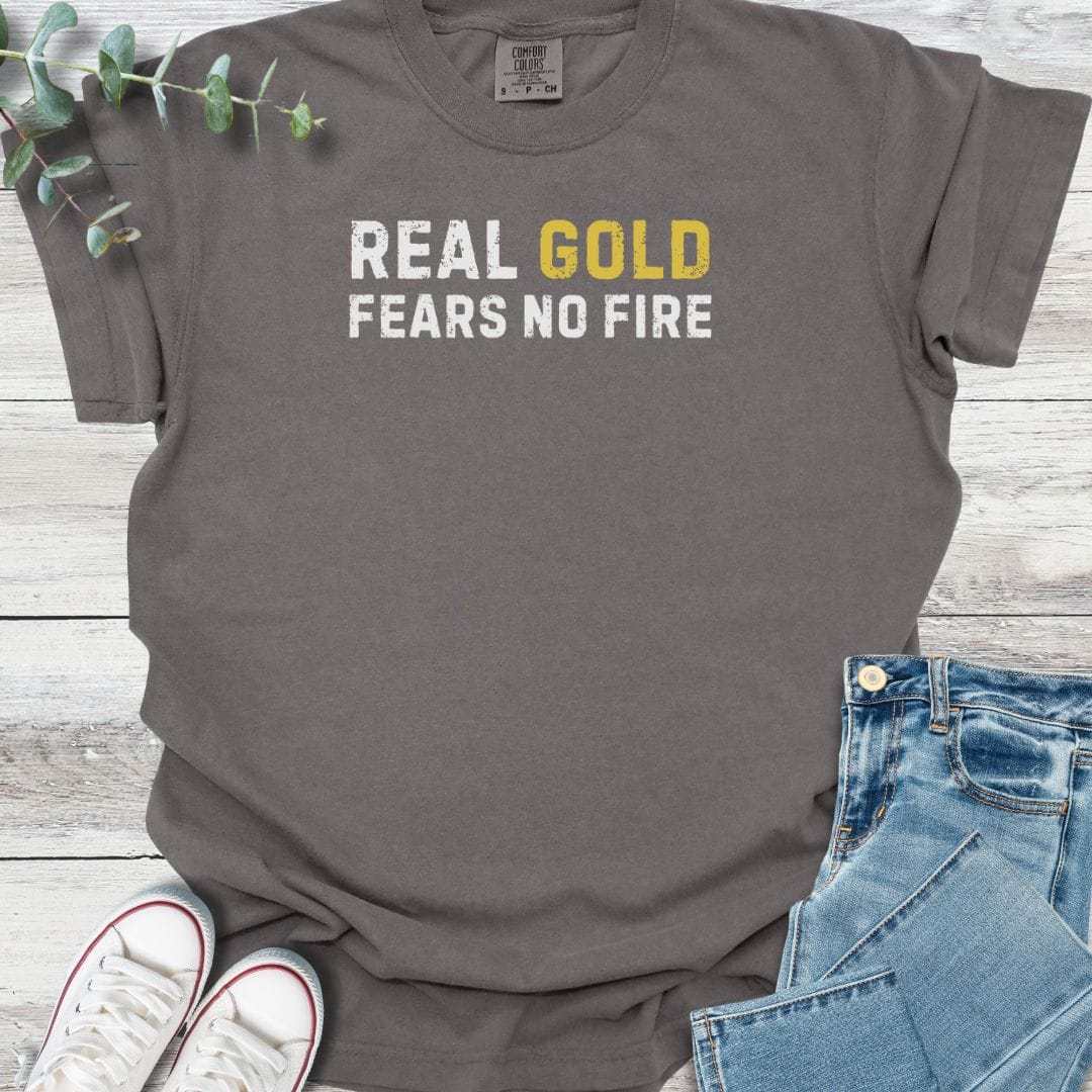 Real Gold T-shirt in Pepper - Christian graphic tee