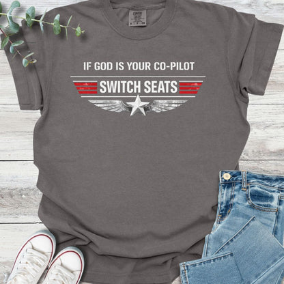 Co-Pilot T-shirt in Pepper - Christian graphic tee