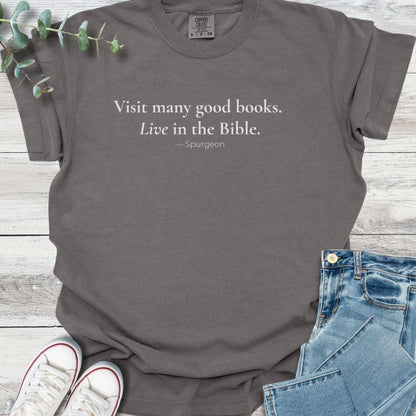 Book Life T-shirt in Pepper - Christian graphic tee