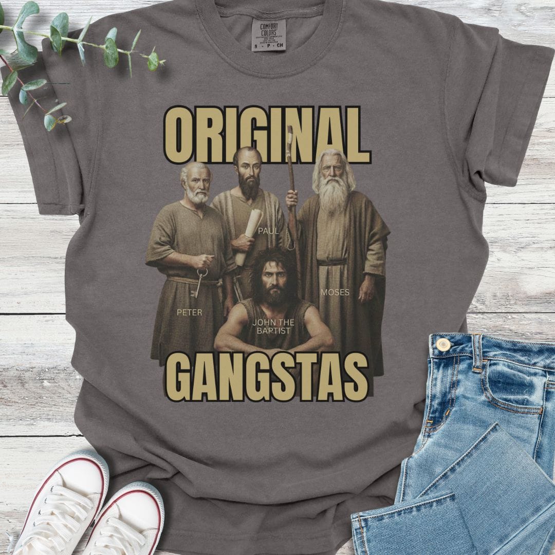 God's Original Gangstas T-Shirt in Pepper - Christian graphic tee