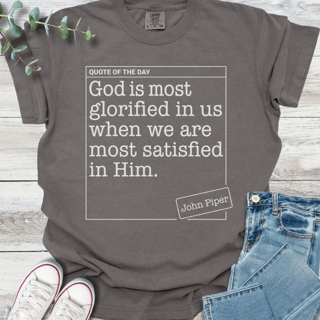 Most Glorified T-Shirt in Pepper - Christian graphic tee