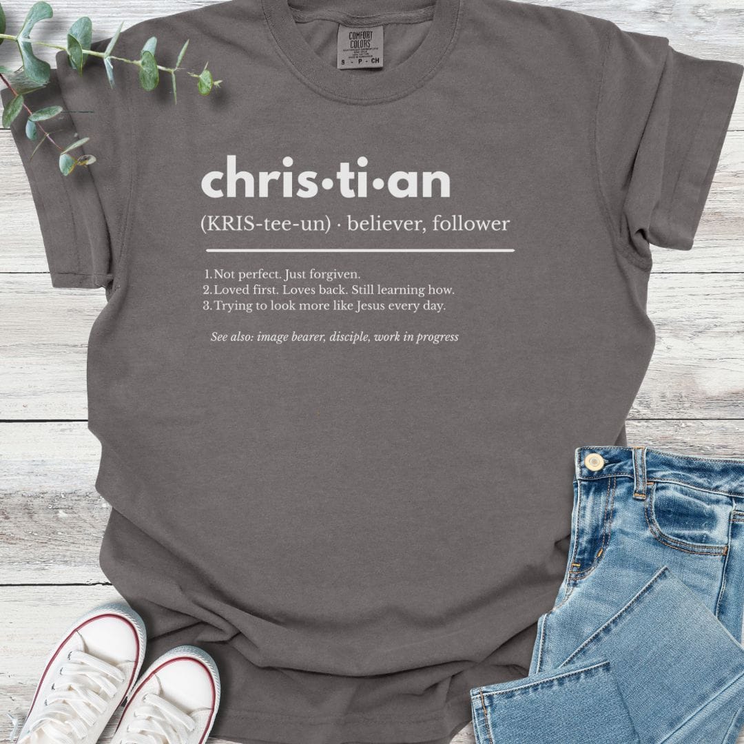 Christian Definition T-shirt in Pepper - Christian graphic tee