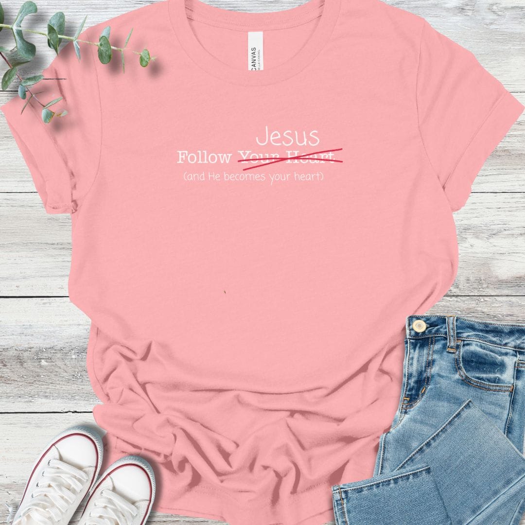 Follow T-Shirt in Pink - Christian graphic tee
