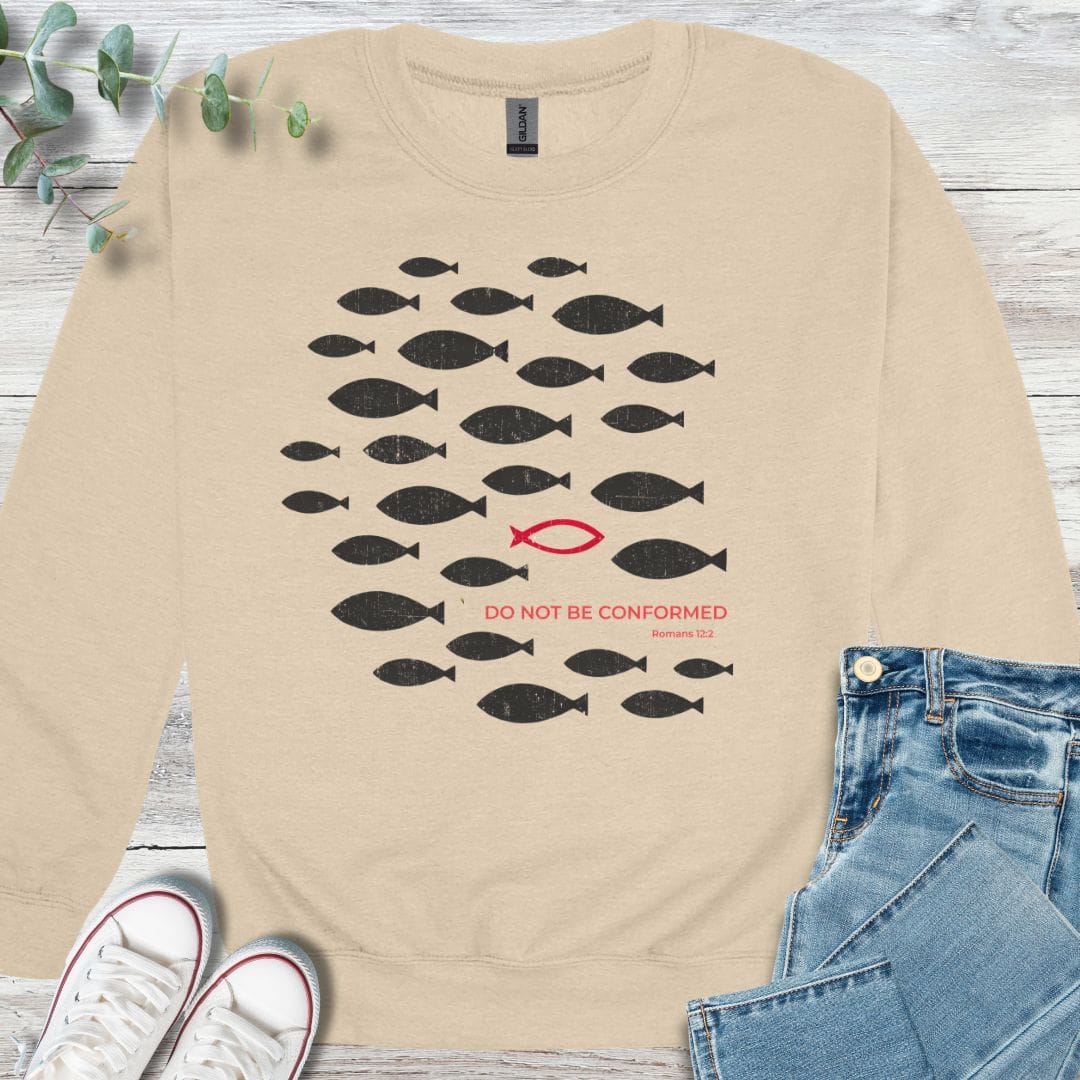 Not Conformed Sweatshirt in Sand - Christian graphic sweatshirt