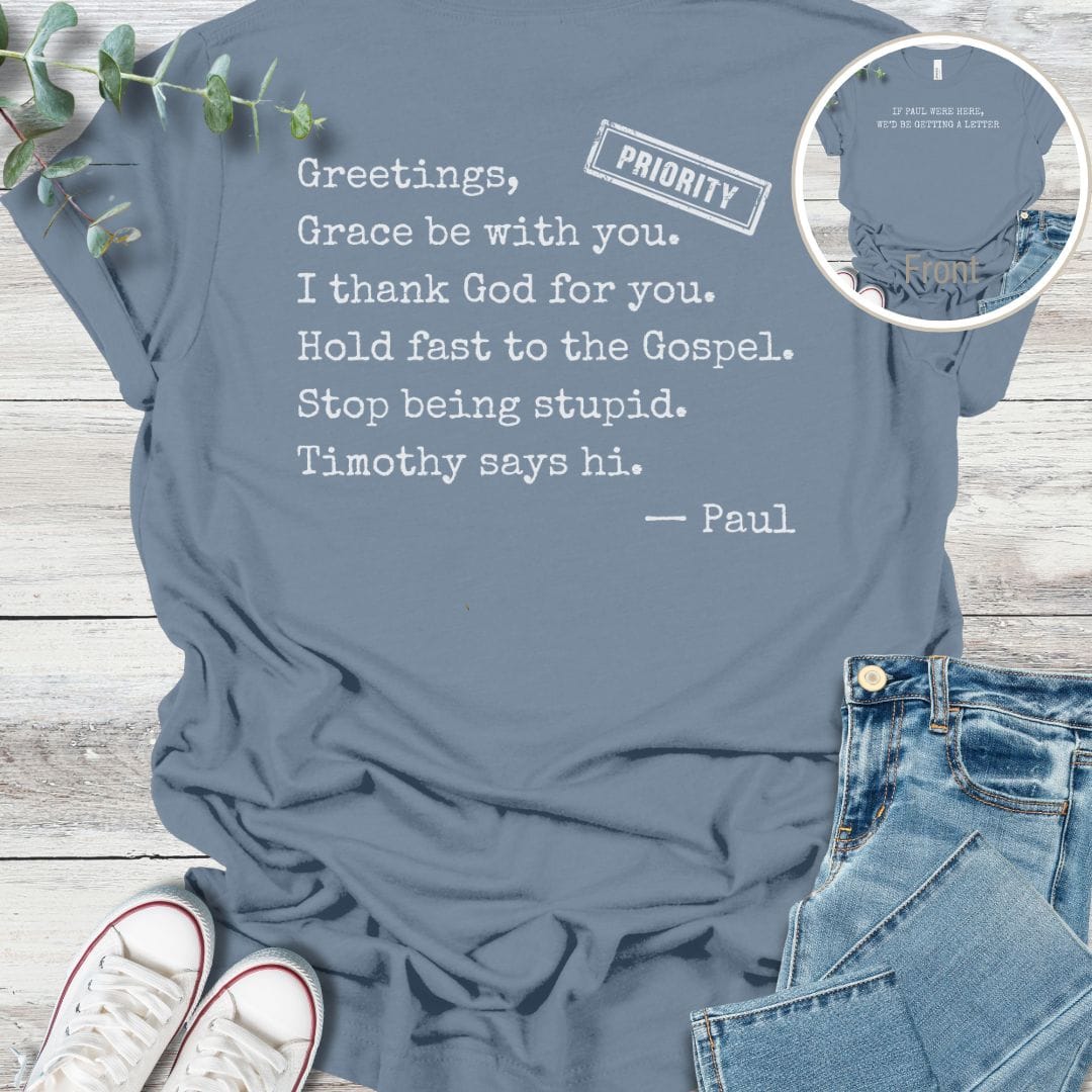 Pure Paul Special Edition T-Shirt in Steel Blue - Christian graphic tee