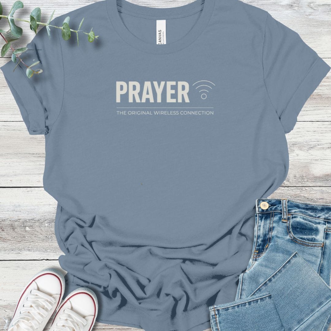 Original Wifi T-Shirt in Steel Blue - Christian graphic tee