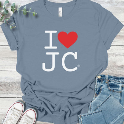 I Heart T-Shirt in Steel Blue - Christian graphic tee