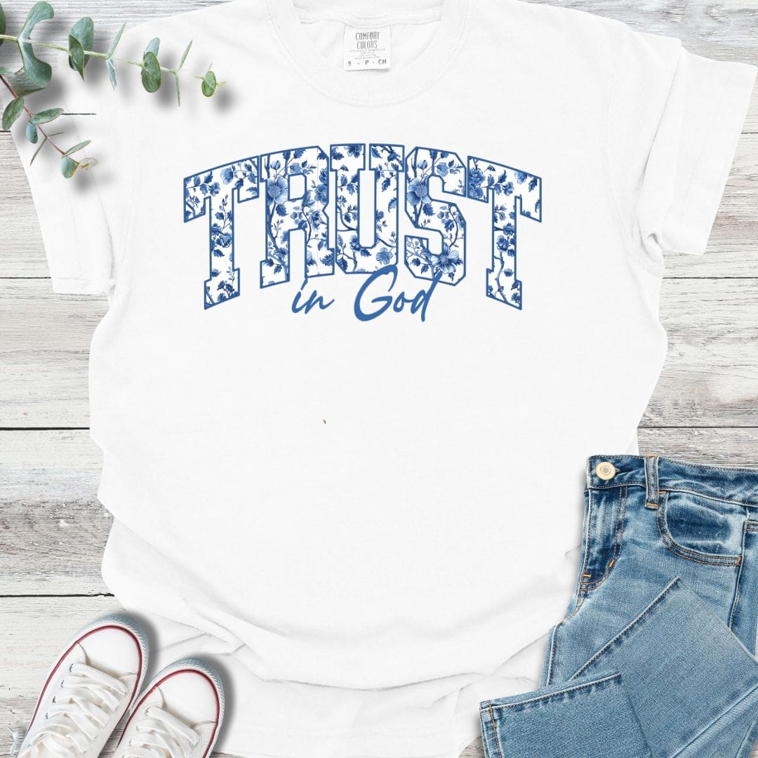 Trust T-shirt in White - Christian graphic tee