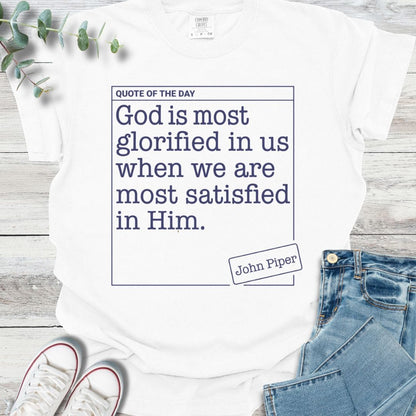 Most Glorified T-Shirt in White - Christian graphic tee