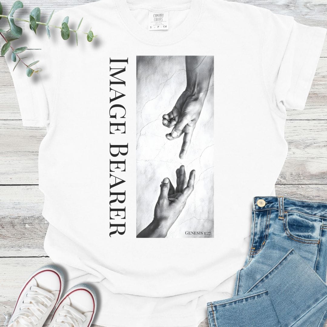 In His Image T-Shirt in White - Christian graphic tee