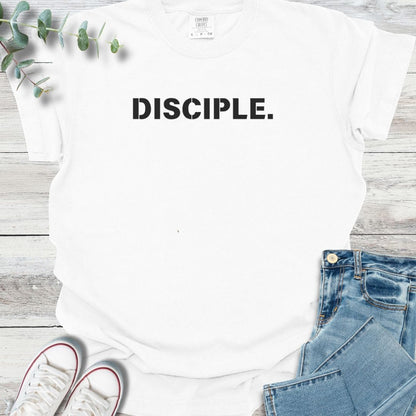Disciple. T-Shirt in White - Christian graphic tee