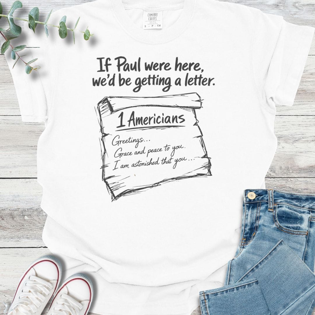 1 Americians T-Shirt in White - Christian graphic tee