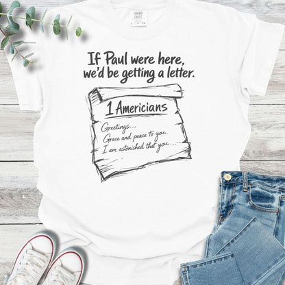 1 Americians T-Shirt in White - Christian graphic tee