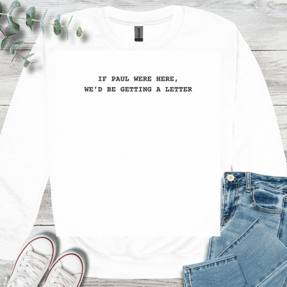Letter From Paul Sweatshirt in White - Christian graphic sweatshirt