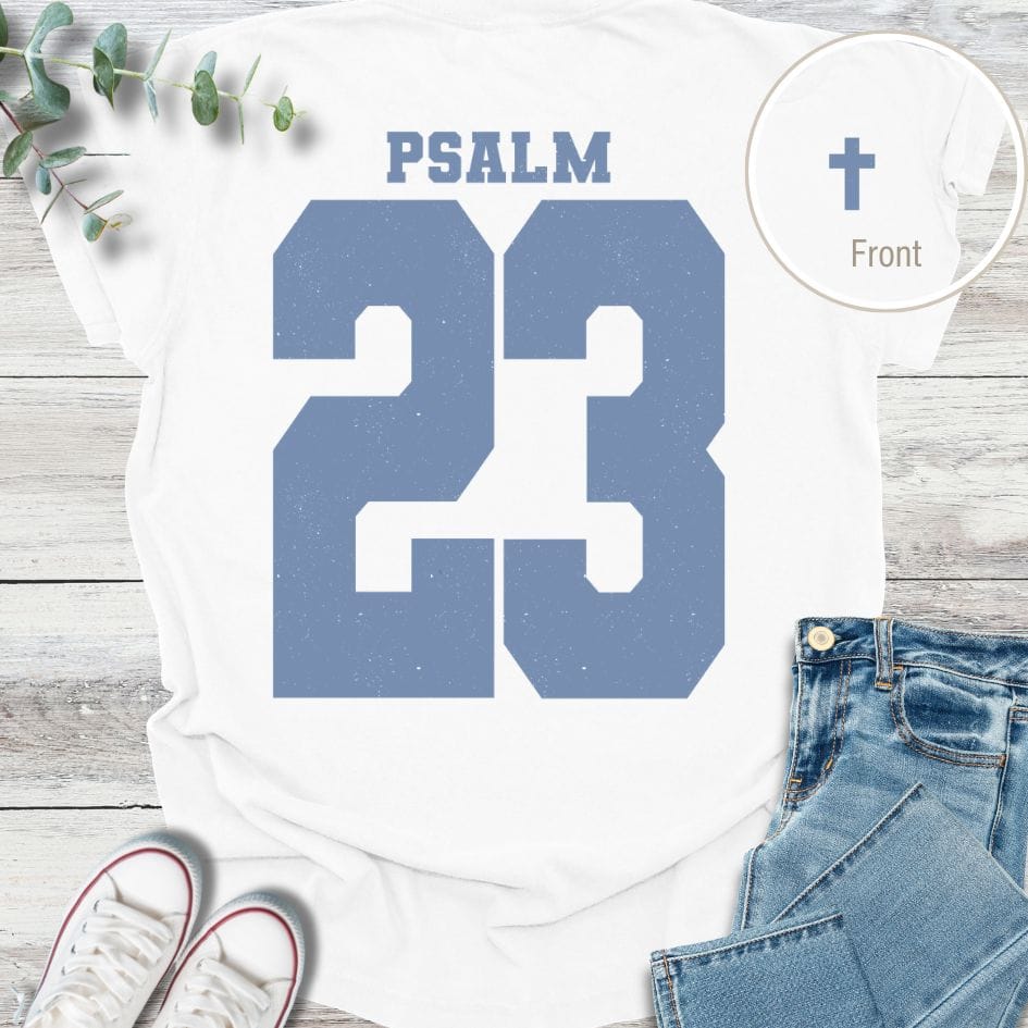 Psalm 23 Special Edition T-shirt in White - Christian graphic tee