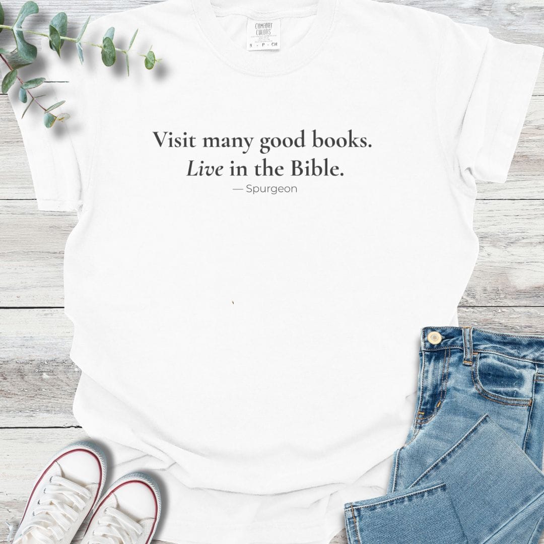 Book Life T-shirt in White - Christian graphic tee