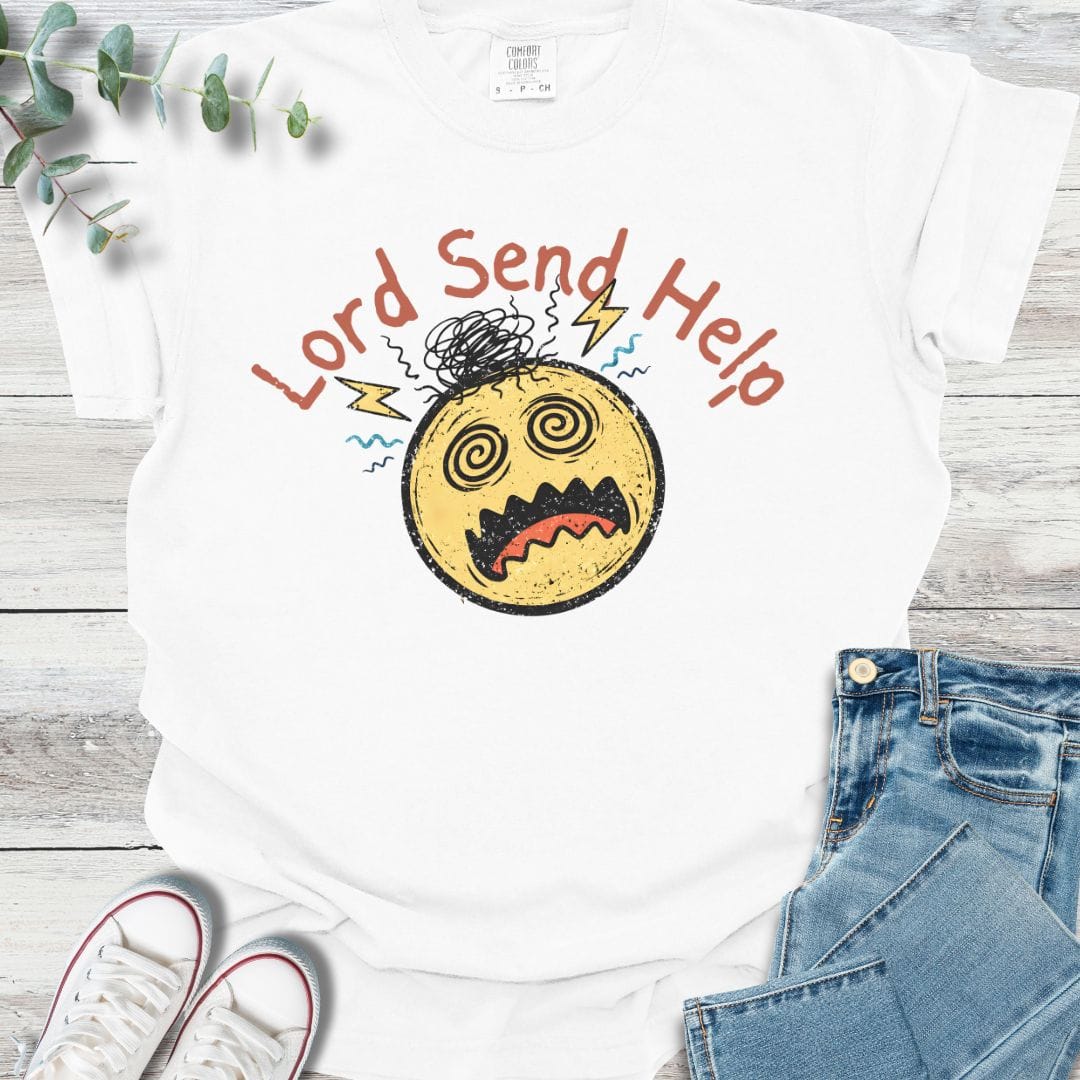 Send Help T-Shirt in White - Christian graphic tee
