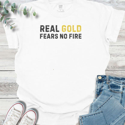 Real Gold T-shirt in White - Christian graphic tee